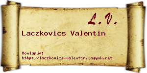 Laczkovics Valentin névjegykártya